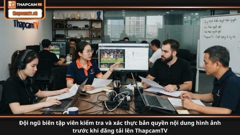 Đội ngũ biên tập viên kiểm tra và xác thực bản quyền nội dung hình ảnh trước khi đăng tải lên ThapcamTV