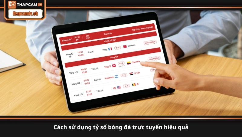 cách sử dụng tỷ số bóng đá trực tuyến hiệu quả