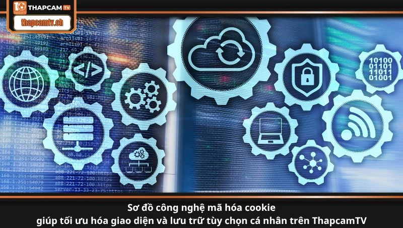 Sơ đồ công nghệ mã hóa cookie giúp tối ưu hóa giao diện và lưu trữ tùy chọn cá nhân trên ThapcamTV