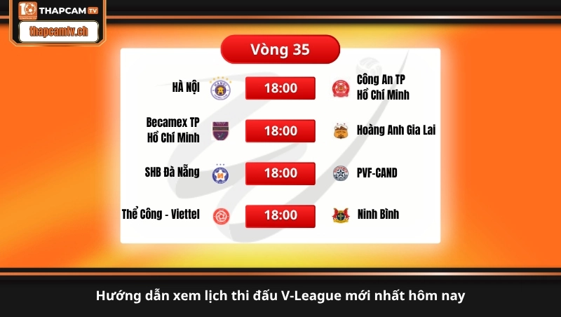 hướng dẫn xem lịch thi đấu V-League mới nhất hôm nay