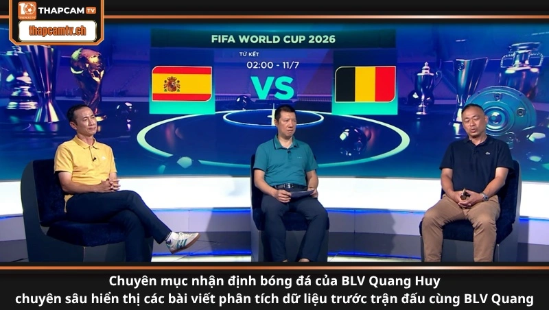 Chuyên mục nhận định bóng đá của BLV Quang Huy chuyên sâu hiển thị các bài viết phân tích dữ liệu trước trận đấu cùng BLV Quang Huy