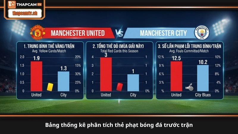 bảng thống kê phân tích thẻ phạt bóng đá trước trận