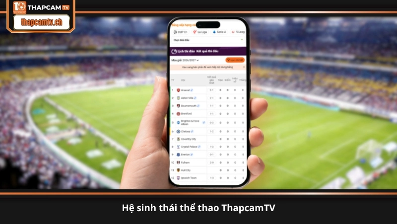 hệ sinh thái thể thao ThapcamTV
