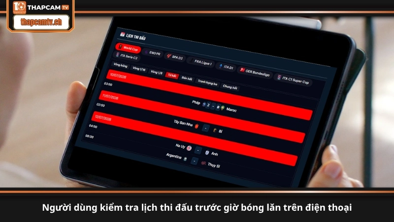 Người hâm mộ lướt xem danh sách lịch thi đấu bóng đá hôm nay để cập nhật thông số chấn thương đội hình trước trận trên ThapcamTV